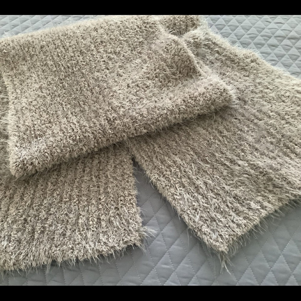 Anthropologie fuzzy acrylic scarf/shoulder wrap. Mocha colored